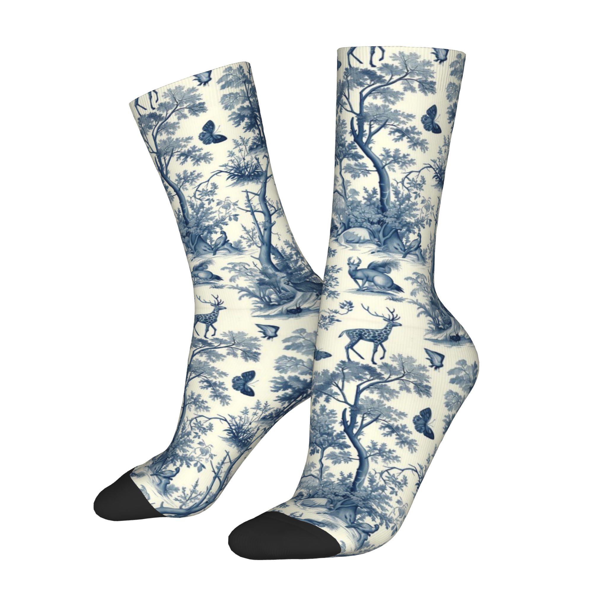 Custom Toile De Jouy  Blue Ink - Dress Sock Men ulasan dan harga
