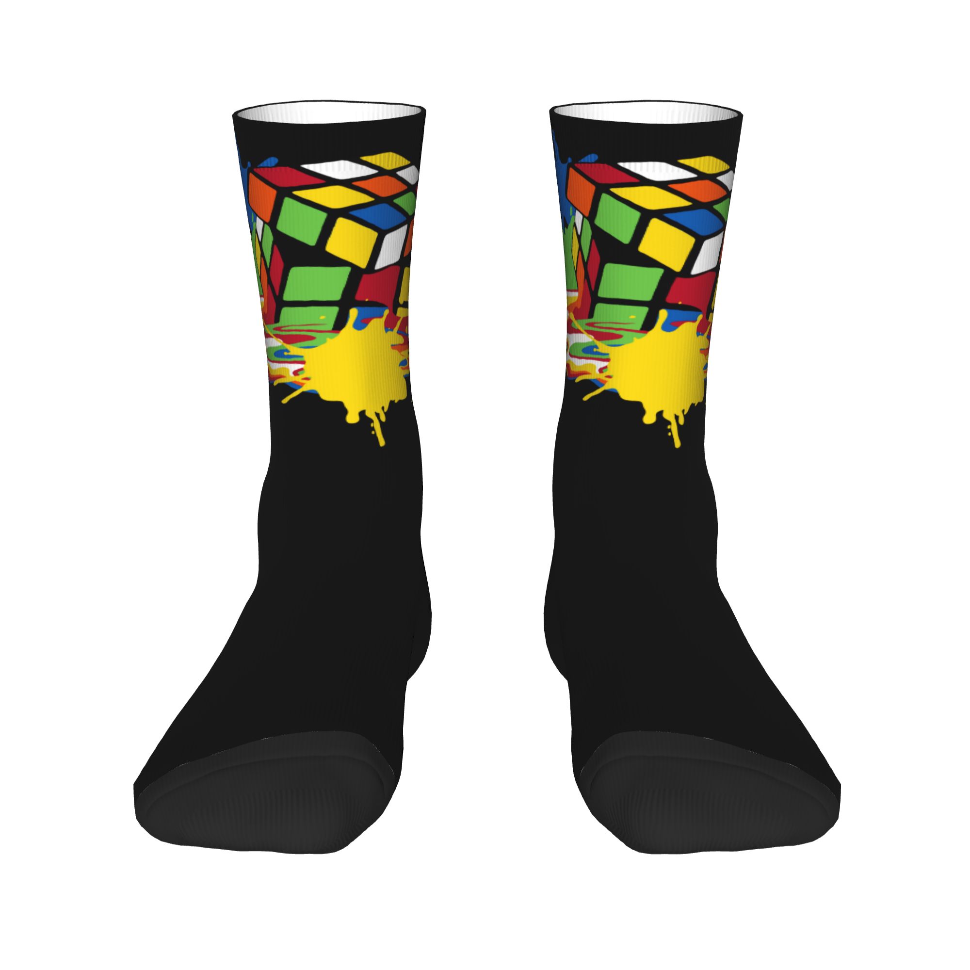 Custom Melting Rubiks Cube Men - Dress Sock Men ulasan dan harga