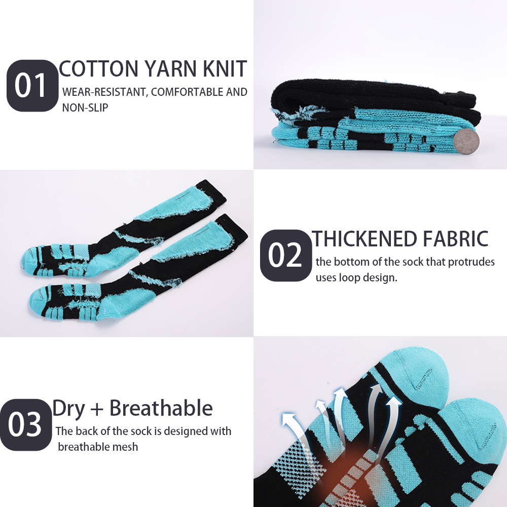 L●Mirror 2 Pairs Knee High Ski - Thermal Sock Winter ulasan dan harga