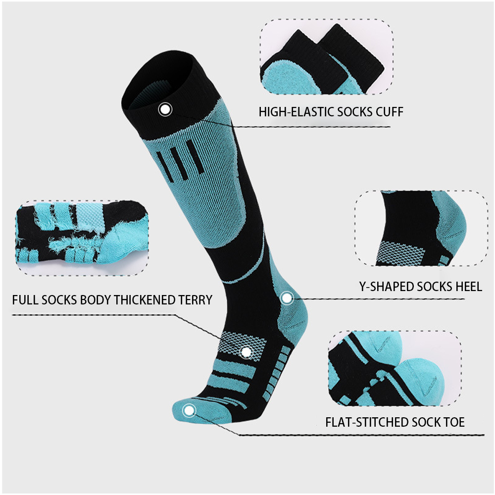 L●Mirror 2 Pairs Knee High Ski - Thermal Sock Winter ulasan dan harga