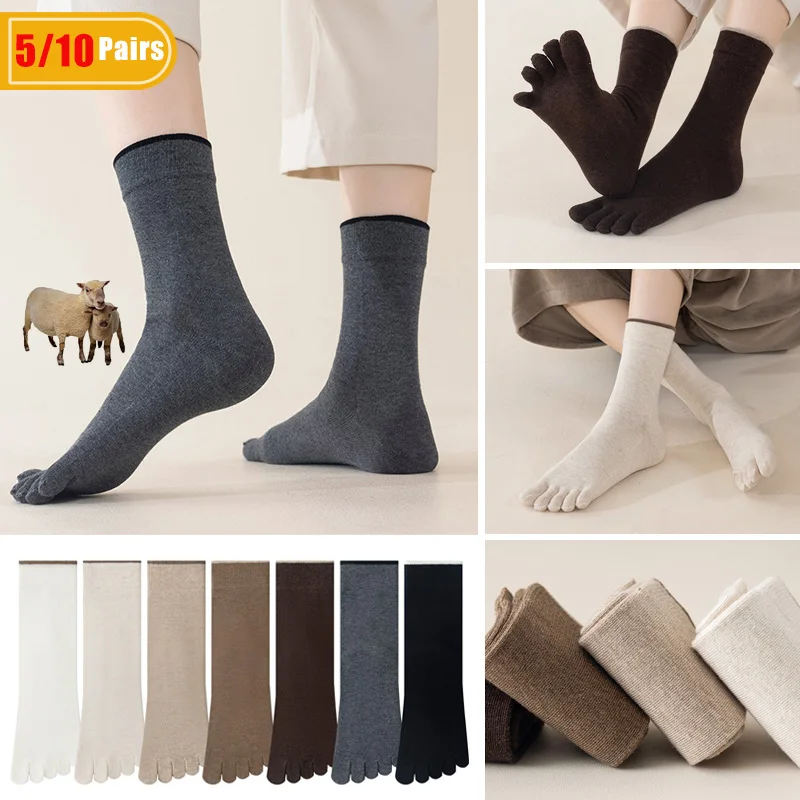 5/10 Pairs Men's Wool Toe Sock - Thermal Sock Winter ulasan dan harga