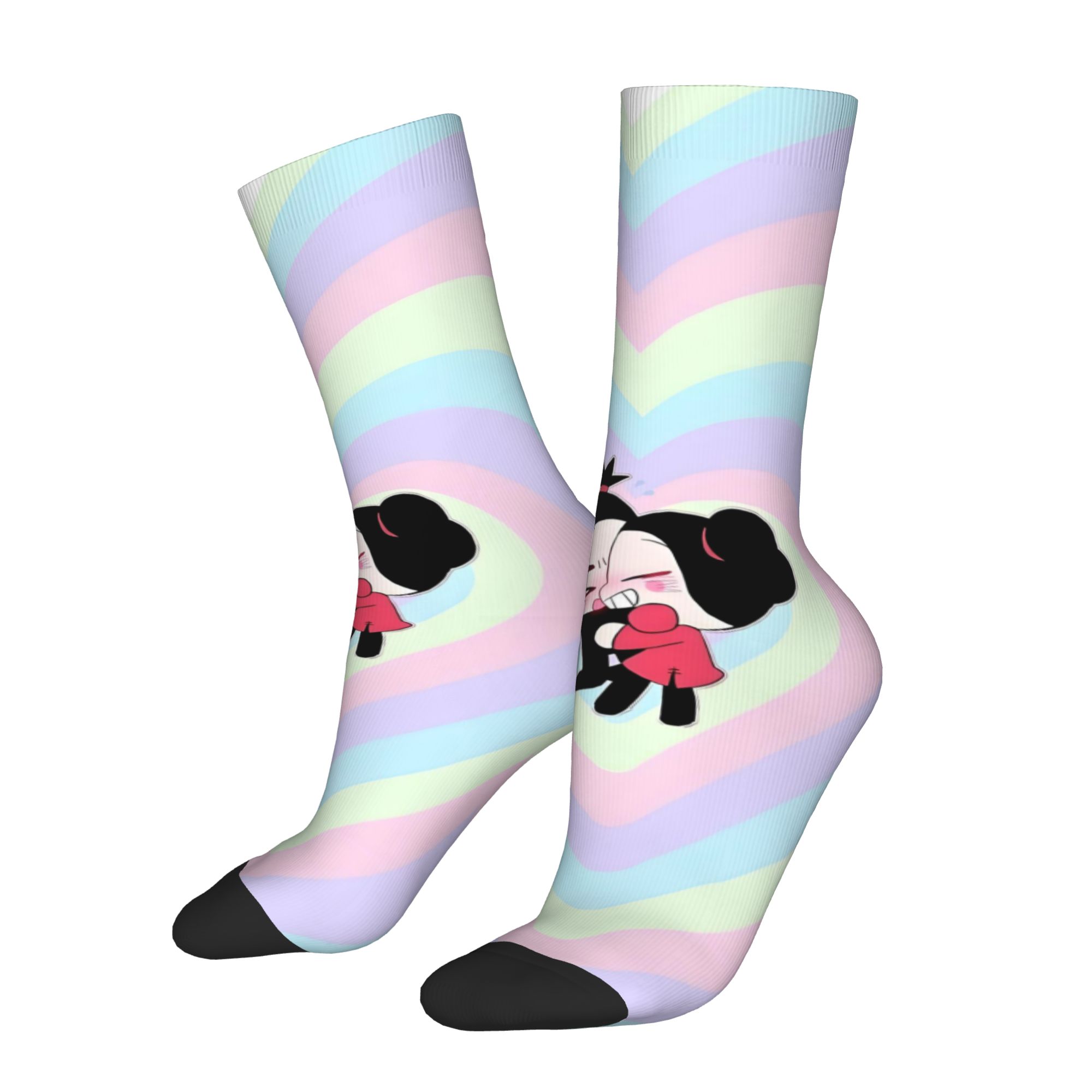 Custom Cute Cartoon P-Pucca Fi - Dress Sock Men ulasan dan harga
